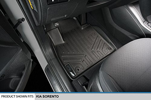 MAXLINER All Weather Custom Fit 3 Row & Cargo Liner Behind The 2nd Row Black Floor Mat Liner Set Compatible with 2016-2020 Kia Sorento (Only Fits 7 Passenger Models)