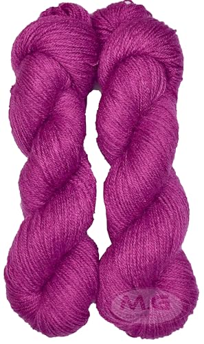 Image of M.G ENTERPRISE Knitting Yarn Wool Liza Deep Magenta 400 GMS Best Used with Knitting Needles, Crochet Needles Wool Yarn for Knitting. -XD Art-ACAG