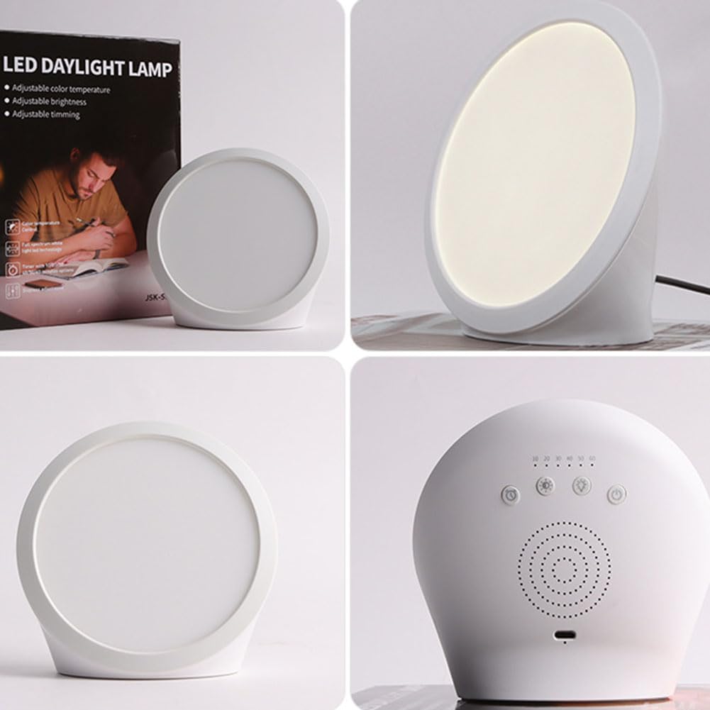 Lampe de Jour 10000 Lux Lampe de Luminothérapie LED avec 6 réglages de minuterie Lumière du Soleil Soleil Bionique Variateur Triste Lampe de Luminothérapie Design Compact Lampe de Soleil