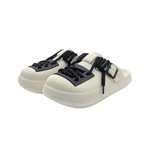 [YAYAMIYA] �����Y/���f�B�[�X �T���_�� 23-28cm �C�Ђ���DIY �X���b�p �T�{�T���_�� ������ �X���b�|�� �r�[�` �J�W���A�� �t�@�b�V���� �������p �y�� �ʋC�� ���K 2way ����/���O���� (�x�[�W���F, ��l, 27.5 cm