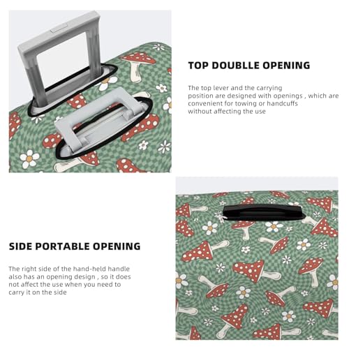 VOSERY Travel Luggage Cover - Retro Hippie Groovy Mushroom Washable Suitcase Covers Protector Fits 18-32 Inches Luggage3