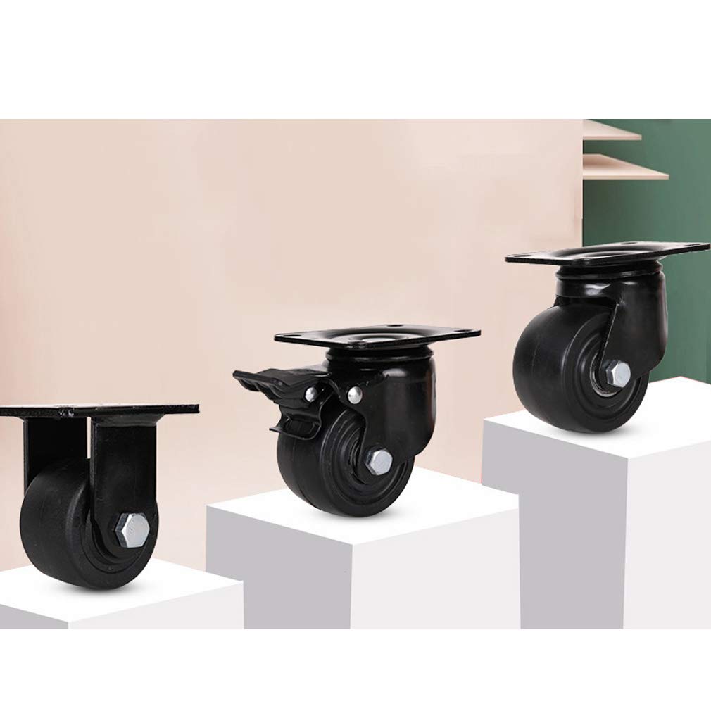 rotelle for mobiliRuota girevole girevole,Ruote for carrello,Set di 4 ruote piroettanti industriali,Rotelle for mobili in nylon,Nero,Resistente,Piastre superiori a 360°,Baricentro basso,Resistente all