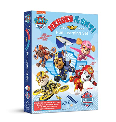 Nickelodeon Paw Patrol – Air Patrol: Heroes of the Sky! Fun Learning Set Wipe & Clean Mats, Coloring Sheets, Stickers, Certificate & Pen | Ages 3–7 | Learn Through Adventure with the Pups