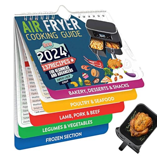 Tabelle der Garzeiten für Heißluftfritteusen, Kochanleitung für die magnetische Heißluftfritteuse mit Zeitdiagramm - Küchenkochbuch mit detaillierten Garzeiten u