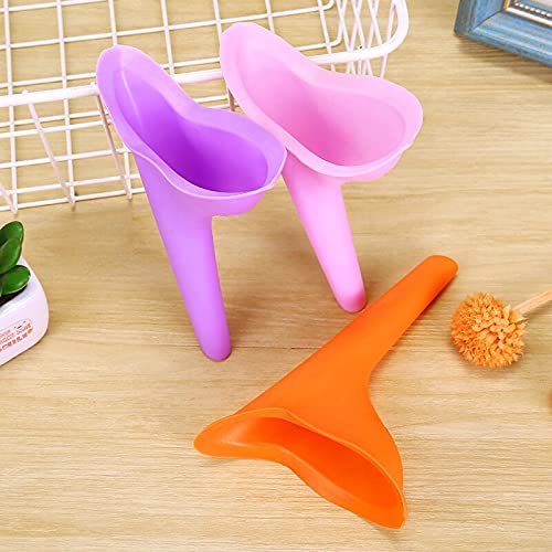 Ziranee Orinal Mujere,3 PCS Mujere WC Portatil de Viaje Orinar Femenino Silicone Embudo de Orina Reutilizable para Viajes Acampar al Aire Libre
