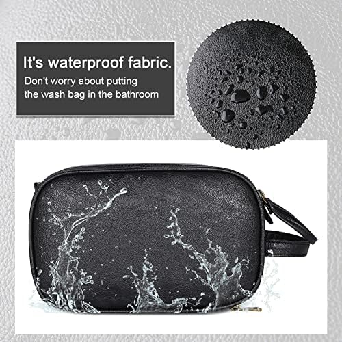 Ynport PU Leather Toiletry Bag for Men Travel Shaving Dopp Kit-Large Cosmetic Bags Unisex Toiletries Bathroom Organizer Accessories Organizer(Black) 3 Ynport PU Leather Toiletry Bag for Men Travel Shaving Dopp Kit-Large Cosmetic Bags Unisex Toiletries Bathroom Organizer Accessories Organizer(Black)