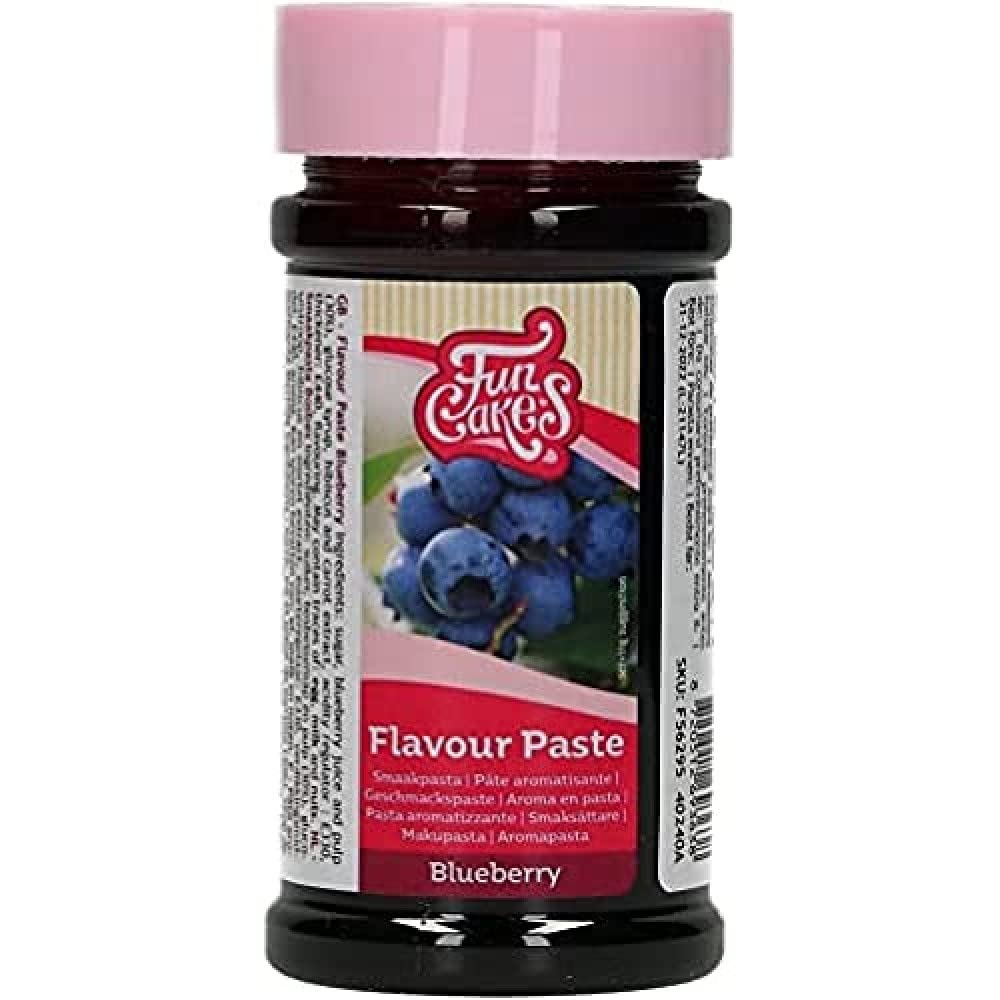 FunCakes Flavour Paste Blueberry: Food flavourings, Great Taste, Perfect for Cake Decorating, Suitable for Batter and Fillings. 120 g.
