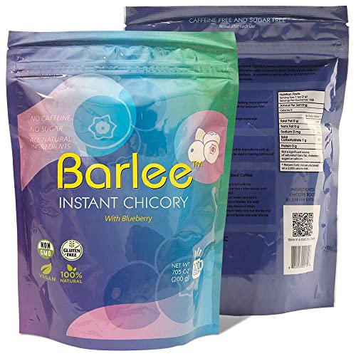 Barlee Coffee Alternative Beverage Blend - Chicory Root Powder - Instant Chicory Coffee Substitute - No Sugar Caffeine Free (Blueberry, 7.05 Oz) #TOP6