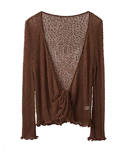 Sofishie Women's Lightweight Mesh Knit Sheer Shrug, Open Neck, 3/4 Sleeve, Beach/Casual Wear4