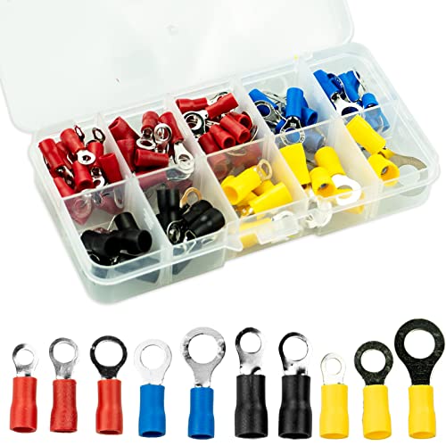 Connecteurs à Sertir, 102 Pièces Cosses de Câble Isolées, Connecteur Kit D'assortiment, Pouvant être Utilisées pour la Maintenance électrique et électronique,...