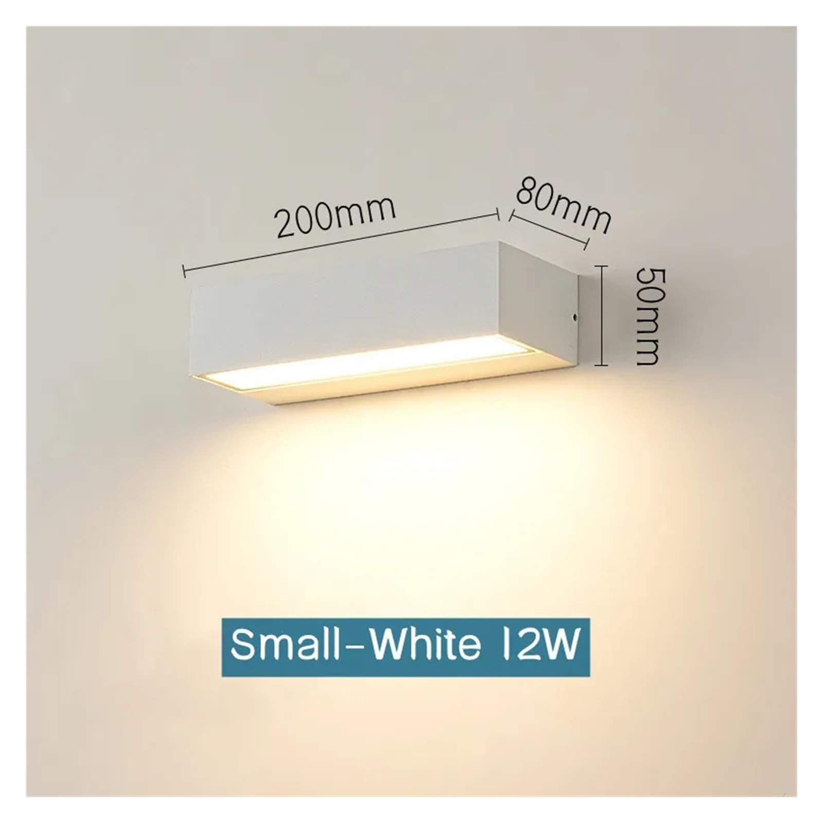Nowoczesne wodoodporne lampy ścienne LED IP65, zewnętrzne oświetlenie ganku, budynki ogrodowe, znaki bramkowe, oświetlenie billboardów Pełne pokrycie(Warm 3000K,White-S 12W)