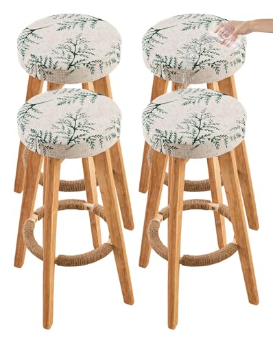 Image of CRFATOP 4 Pack Waterproof Bar Stool Covers Round Seat Slipcover,L,14