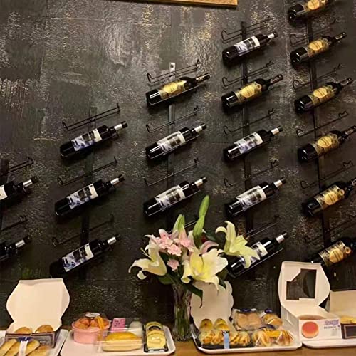 Étagère à vin murale DASHADAO en fer forgé noir de 25cm à 125cm - 2
