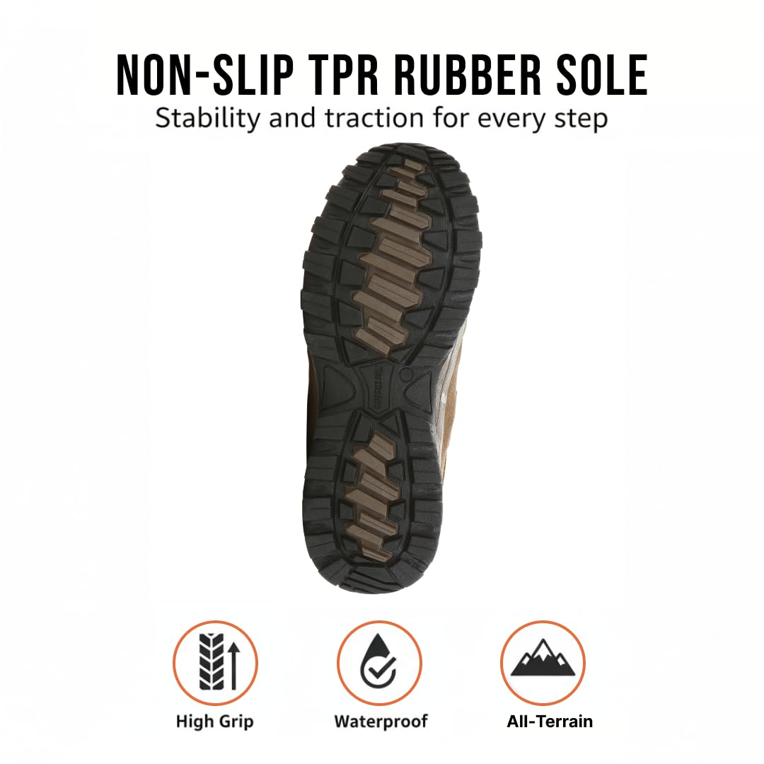 Northside Męskie skórzane wodoodporne buty trekkingowe Snohomish Mid, Tan/ciemny miód, 42.5 EU