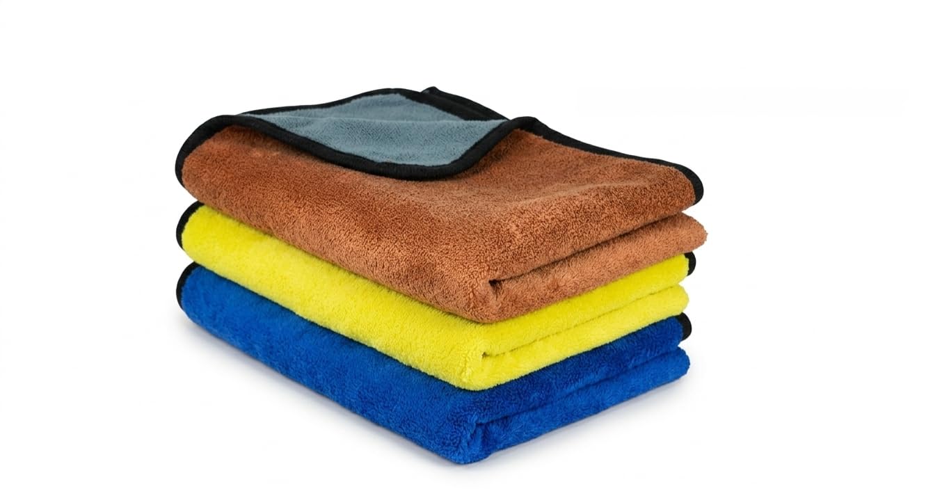 Ultra-Plush 550GSM Microfiber Cloth | Scratch-Free & Lint-Free Detailing Cloth for Cars and Bikes | 40x60 cm, Multipurpose Interior/Exterior (Pack of 2) (Pack of 3, 3, Count)-image-42