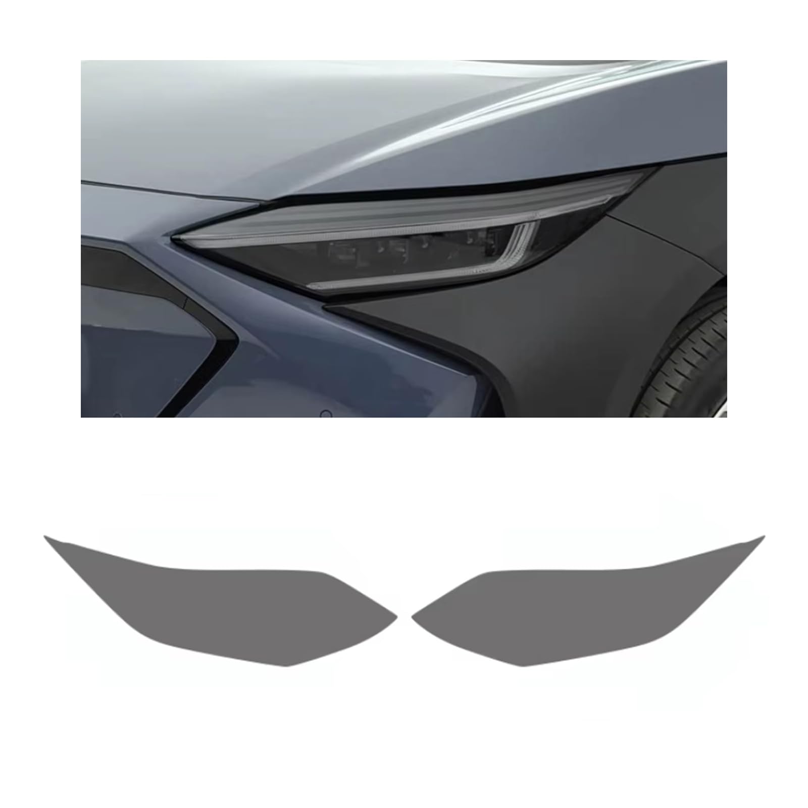 VSICTTAR Headlight Film for Subaru Solterra 2022-2026, 1Set Transparent/Smoke Black Car Headlight TPU Protective Film