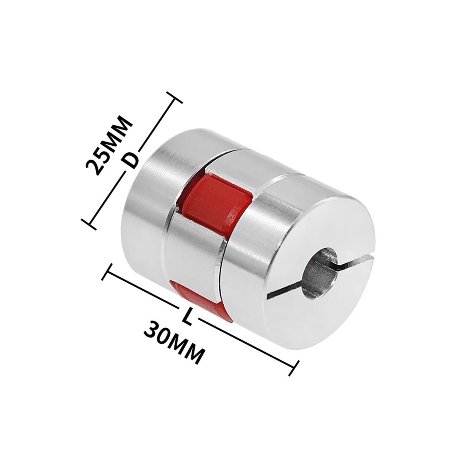 Flexible en aluminium, Accouplement à mâchoires en alliage d'aluminium D25 L30, alésage intérieur 5 mm 12(6.35mm to 8mm)