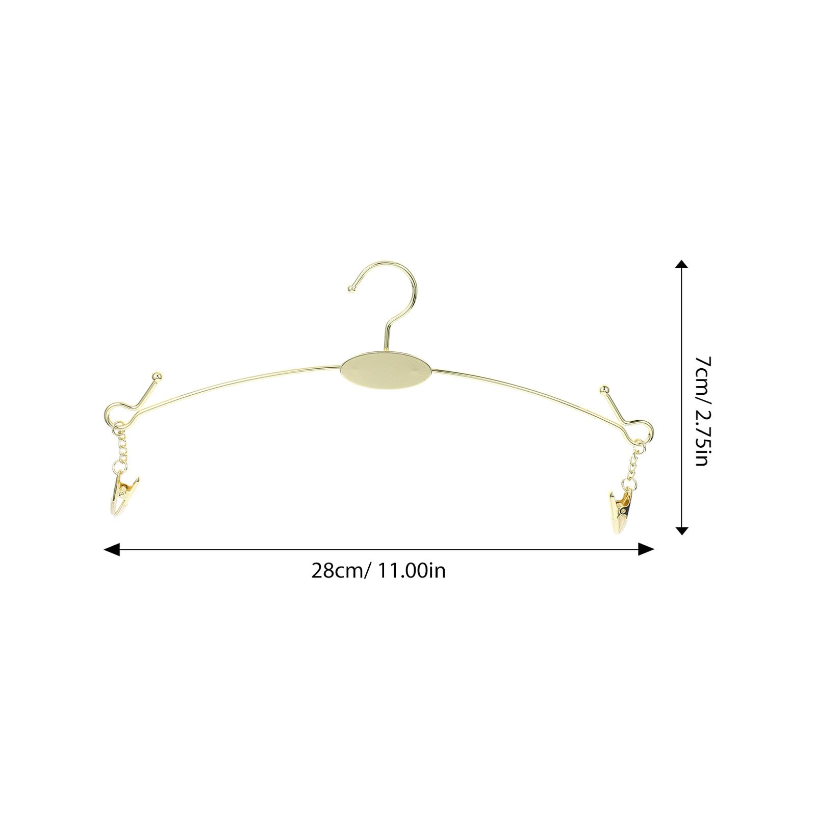 Set 10 Pezzi Grucce per Intimo Donna in Ferro Oro Multiuso con Clip Metalliche per Organizzare Armadi e Esporre Biancheria Intima