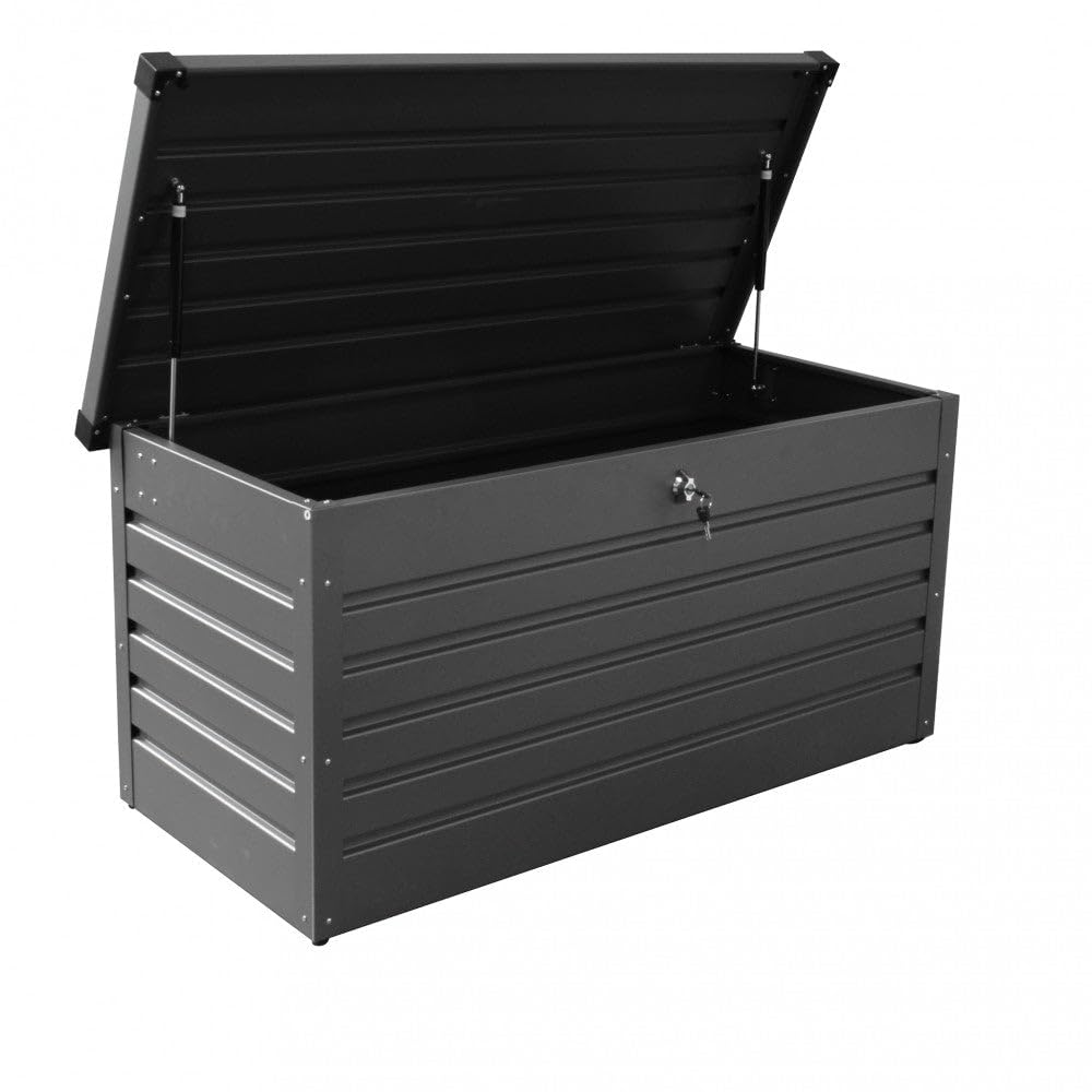 Baule Moderno da Esterno in Alluminio 130x60 cm con Serratura Steel Magic - Nero