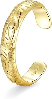 14K Gold Filled Gold Toe Rings for Women Adjustable Toe Rings Non Tarnish Solid 14K Real Gold Toe Ring