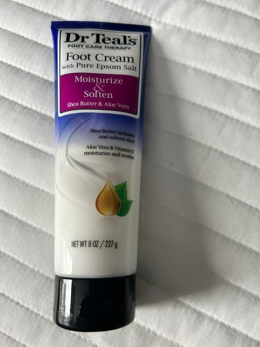 Dr Teal's Dr. Teals Pure Epsom Salt Foot Cream Gift Set (4 Pack, 8oz Ea.) - Moisturize & Soften with Shea Butter & Aloe Vera Essential Oils - Eases Aches & Pains, Promotes Healthy Looking Skin