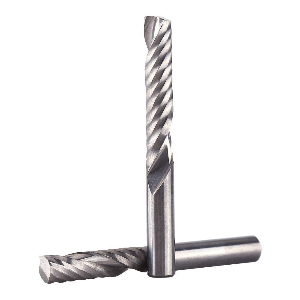 5pcs 6mm Fresas de carburo de tungsteno de una sola flauta Fresa en espiral Fresadora CNC Fresa Bits para máquina de corte CNC