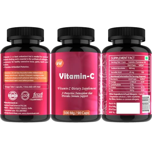 Image of Vitamin C Capsules for Immunity & Antioxidant Support by VitaminHaat (Regular Vitamin C)