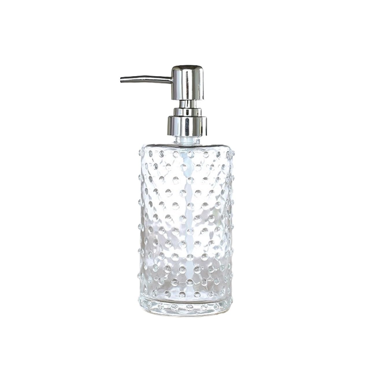 Empty Barthroom and Dish Glass Soap Dispenser Bathroom Decor for Counter(Clear4)