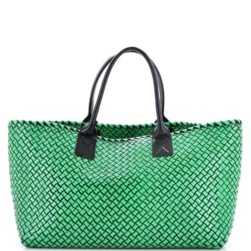 Bottega Veneta, Pre-Loved Cabat Tote Intrecciato Brushed Calfskin Medium, Green