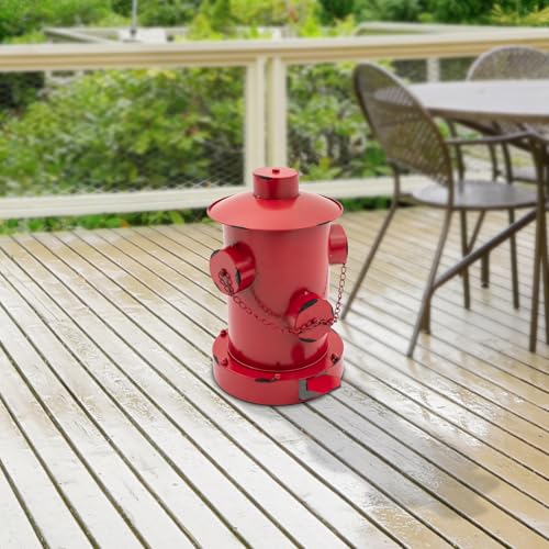 Image of LOYALHEARTDY Fire Hydrant Trash Can, Retro Creative Garbage Can with Removable Inner Bucket, Wrought Iron Pedal Trash Can, Indoor Outdoor Waste Bins for Park Garden Kitchen Garbage, Red