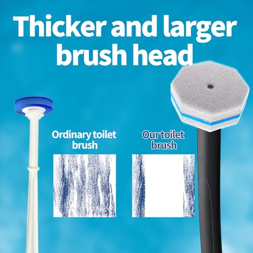 Disposable Toilet Brush with 50 Wand Cleaner Refills Pads，Wall Mounted Toilet Bowl Holder Set，Toilet Cleaning System Starter Kit，Bathroom Cleaning System for Sink Bathtub Wash Basin by Hohoky - Image 9