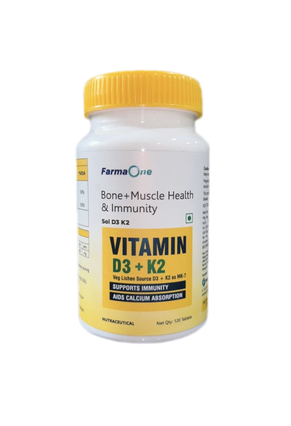 Farma One Vitamin D3 600 IU (Veg Lichen Source) + Vitamin K2 (MK-7 Menaquinone), 120 Tablets, Bone & Muscle Health, Immunity Booster. (B0DCW5BY32) Amazon Price History, Amazon Price Tracker