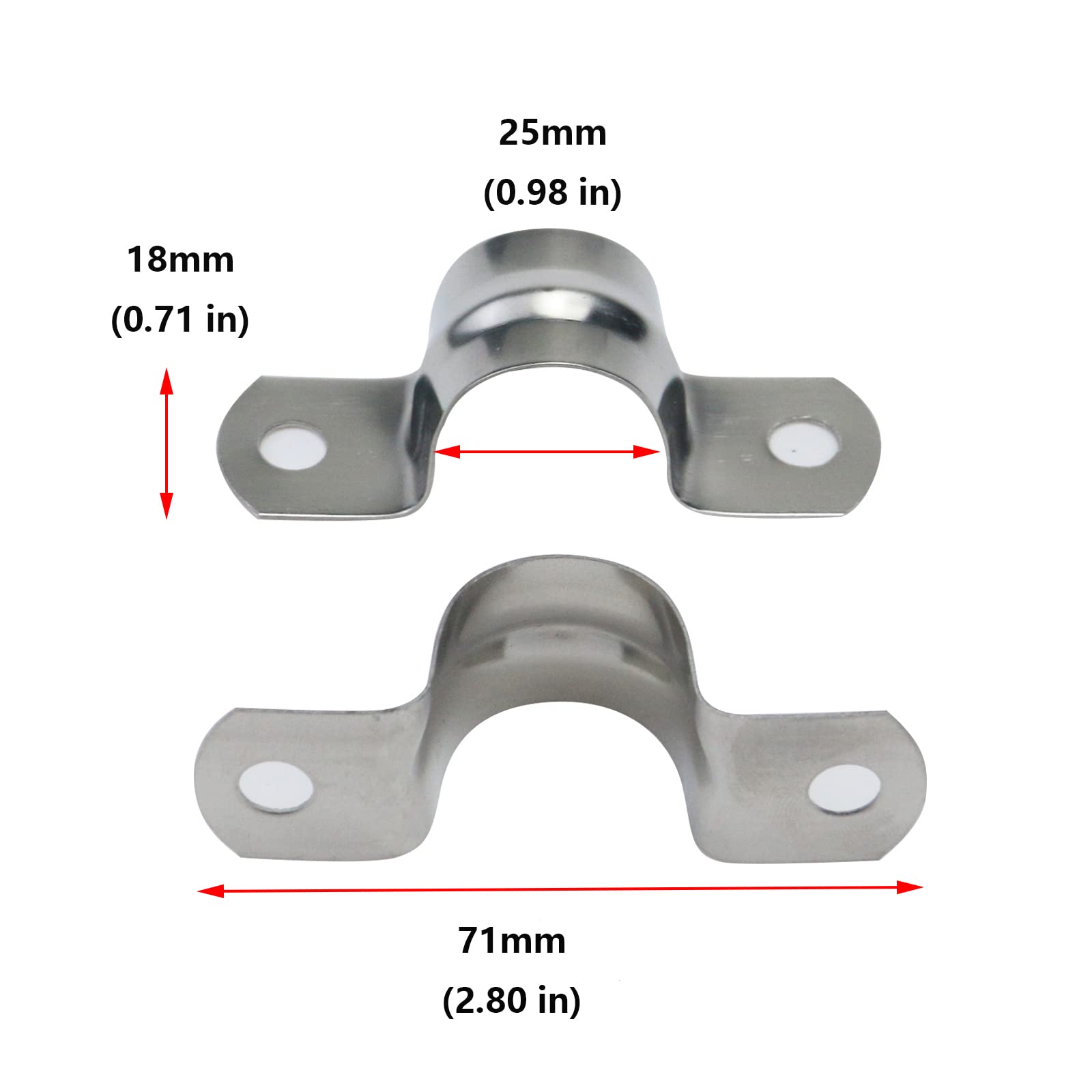 25 Stück EMT Rohrbänder 1-1/4 Zoll (AP-10453) - Verzinkter Stahl, Zwei Löcher, Schnappverschluss