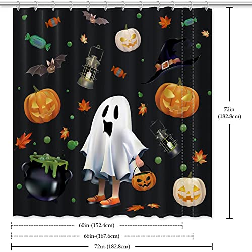 Rideau de douche Halloween sans odeur pour douches et baignoires - 7