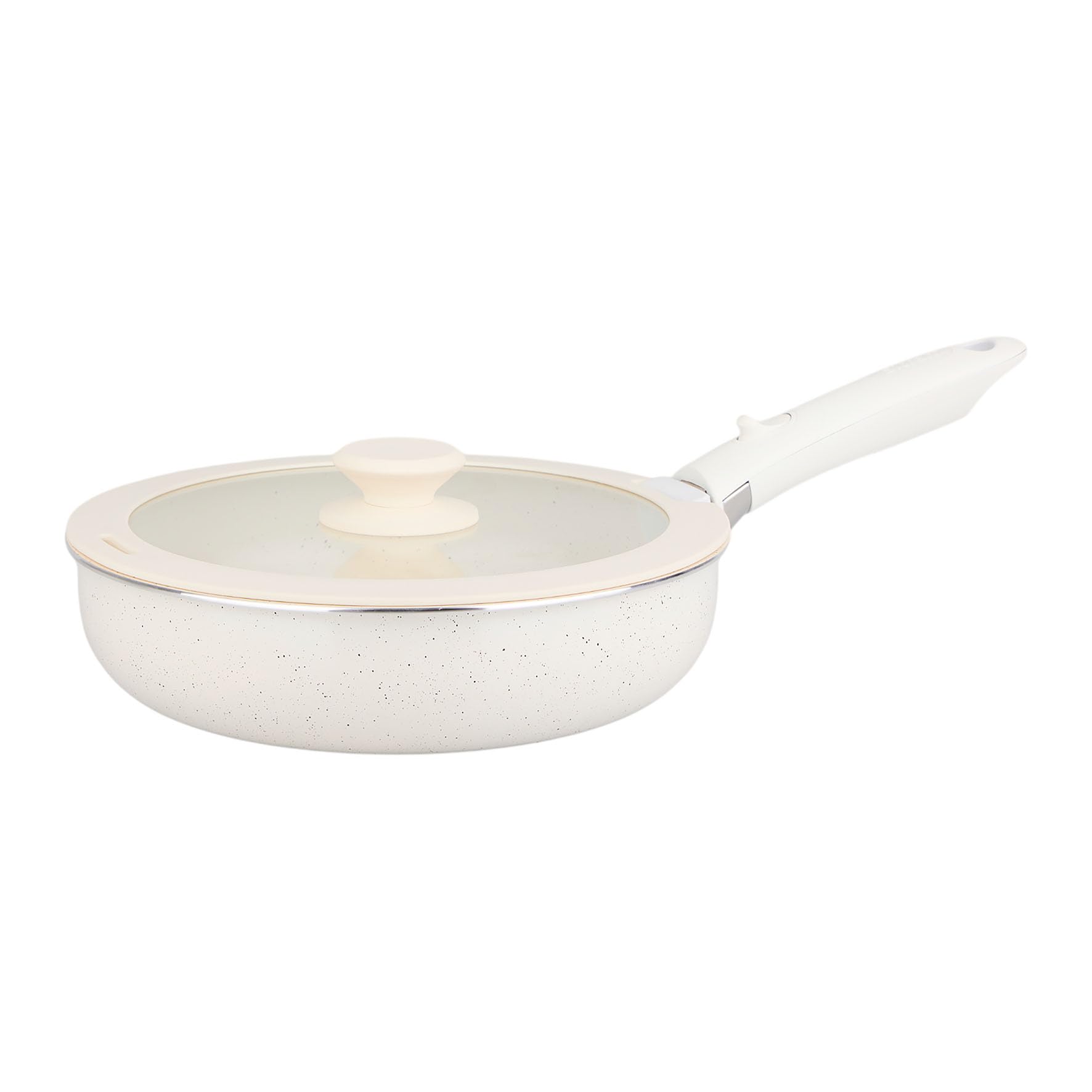 Sitram 716977 Batterie de cuisine 10 pcs en aluminium blanc – Revêtement céramique sain sans PFAS – 2 poêles Ø20/28, 2 casseroles Ø18/20, 1 sauteuse Ø26 + 3 couvercles – Tous feux dont induction
