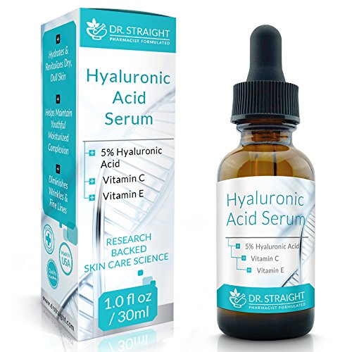 Dr. Straight's Hyaluronic Acid Serum Anti Aging Serum with Vitamin C - Pharmacist Formulated