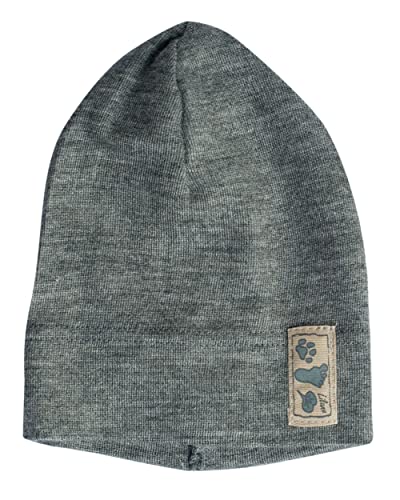 Lilano, Kinder/Baby Beanie Mütze, 70% Wolle (kbT), 30% Seide, 210 g/m² (Grau, 86-92) Cover