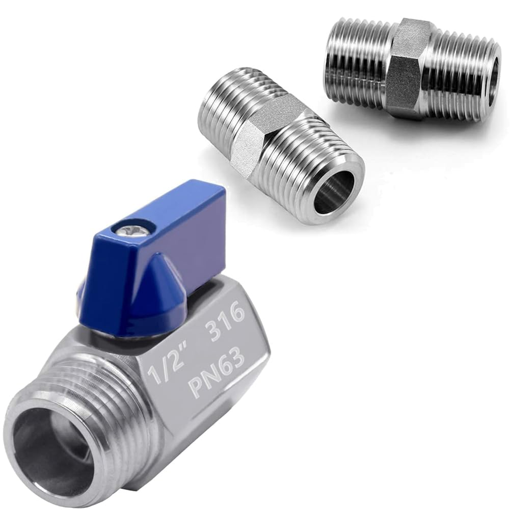 Mini robinet à tournant sphérique 1/2 NPT en laiton usiné de précision HHBWL1