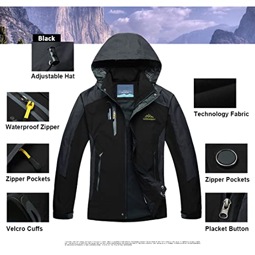 Naudamp Chaqueta Impermeable al Aire Libre para Hombres Ligero Softshell Rain Coat Escalada Senderismo Ropa Montaña Multi-Bolsillos Rompevientos - imagen 4