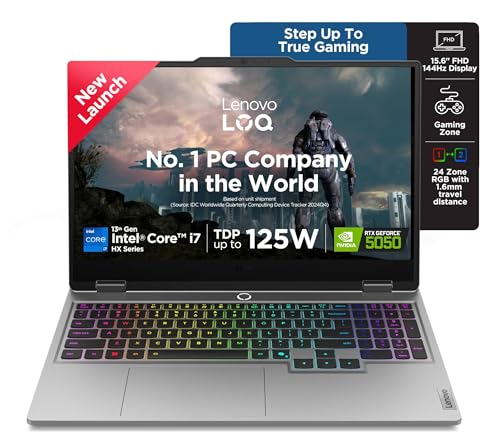 Image of Lenovo LOQ 2025 Intel Core i7-13645HX| NVIDIA RTX 5050 8GB (16GB RAM /1TB SSD /144Hz Refresh Rate /440 AI TOPS /15.6 inch (39.6cm) /Windows 11 /Office 2024 /3 Mon.Game Pass /Grey /2.4Kg), 83JE019XIN