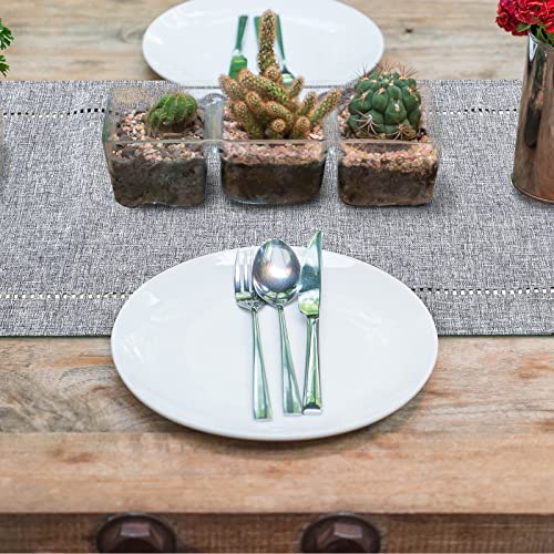 LOMOHOO Rustic Table Runner 72 Inches Long Linen Grey Table Runner,Farmhouse Table Runners,Modern Table Runners for Kitchen Dining Table Decoration13x72Inches - Image 4