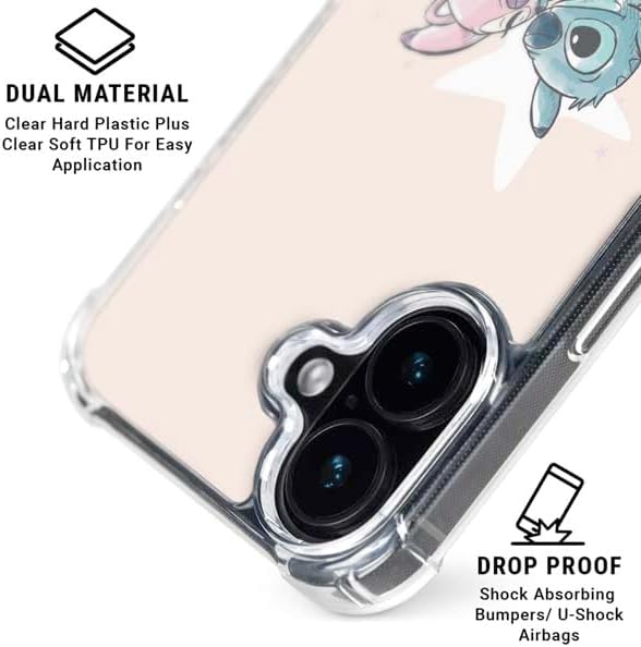 Skinit Phone Case Compatible with MagSafe iPhone 17 - Officially Licensed Disney Lilo and Stitch Stitch and Angel Design