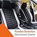 Upgrade4cars Fundas Asientos Delanteros Coche Universales Negro Protector de Asiento Delantero para...