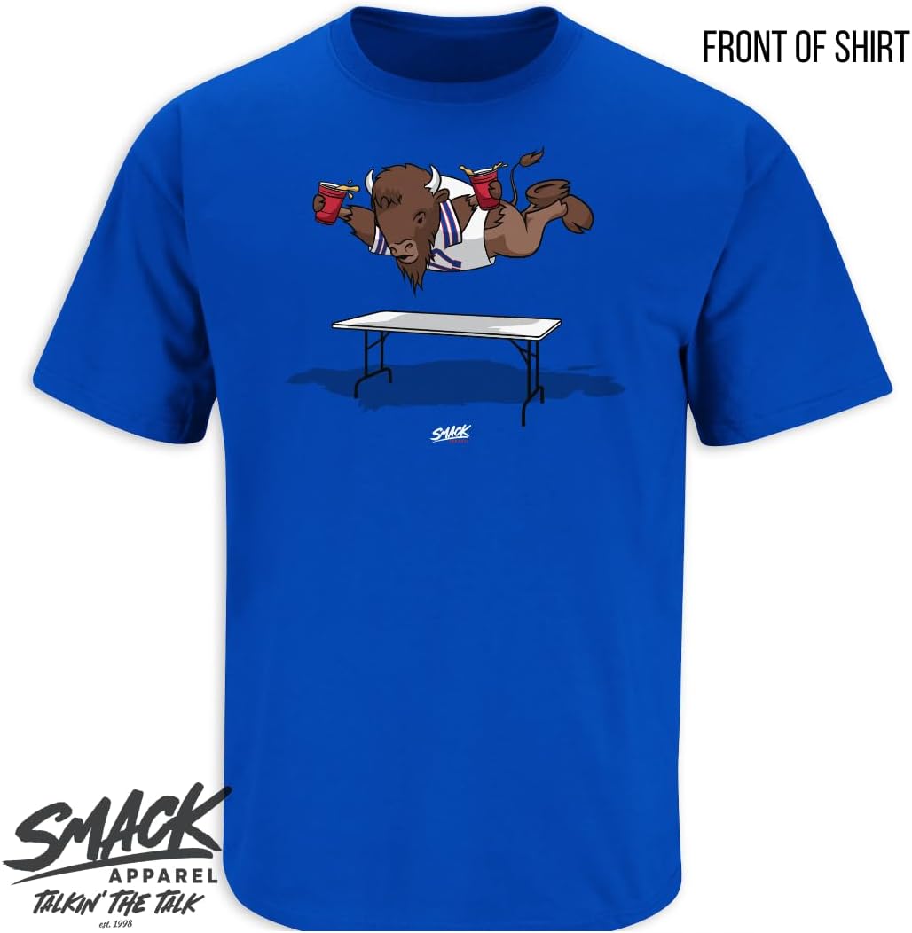 Buffalo Football Fans. Smash Tables Royal T-Shirt (Sm-5X) - Image 2