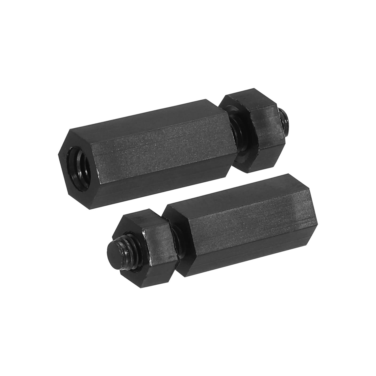 PATIKIL 100 Stück M3 Nylon Sechskant Abstandsschrauben Muttern, Leiterplatten Innengewinde Außengewinde Abstandshalter Kit Motherboards, Computergehäuse, Elektronik (12mm+6mm, Schwarz)