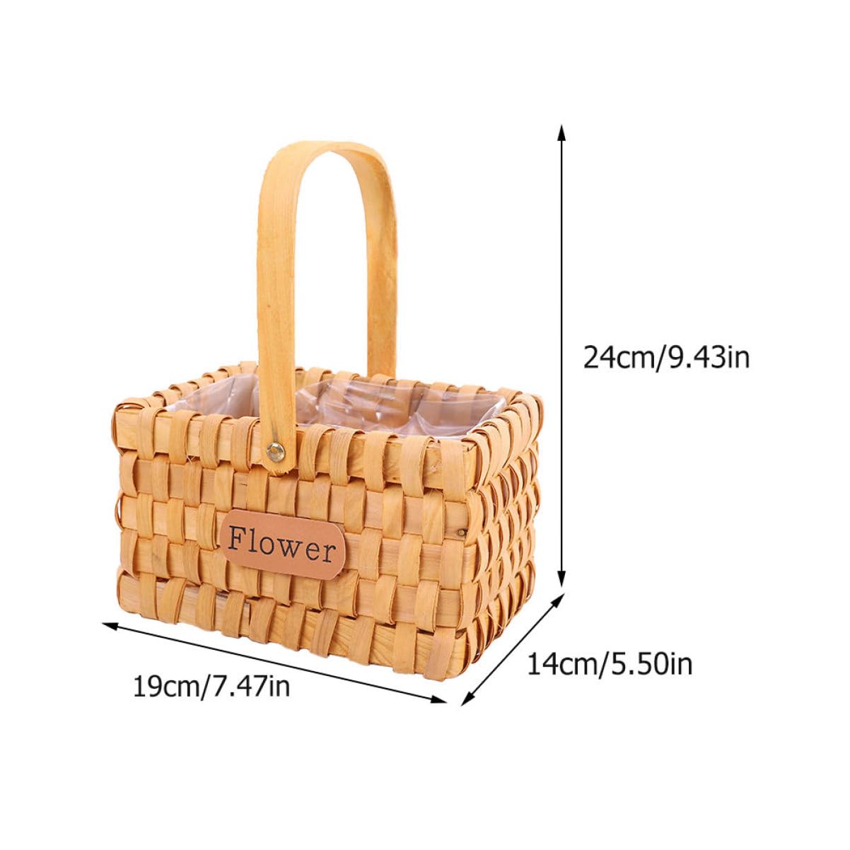 Amosfun 1Pc Handmade Flower Basket Decorative Storage Container for Weddings Home Decor Creative Woven Flower Holder Arrangements