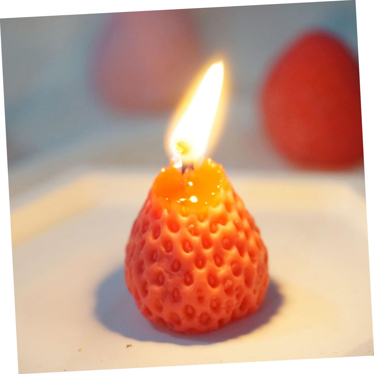 Set 9 Candele Profumate alla Fragola in Paraffina, Decorazioni Alimentari Sicure senza Fumo, Candele per Aromaterapia e Feste, per Casa e Regalo a Donne e Amiche