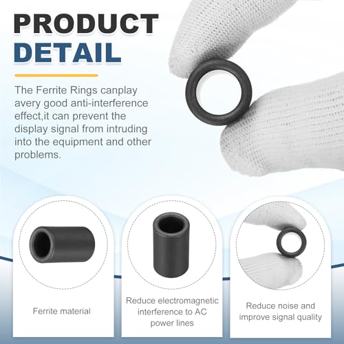 Anillo de ferrita toroide sourcing map de 17,5mm imán redondo fuerte en pack de 20 3