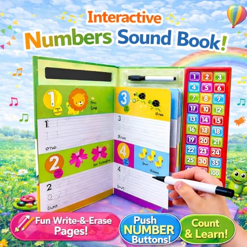 Image of ABCD & Numbers Musical Sound Book Combo Set | Interactive Alphabet & Counting Sound Board Books for Early Learning - Learn Numbers & Alphabet (Alphabet & Number)