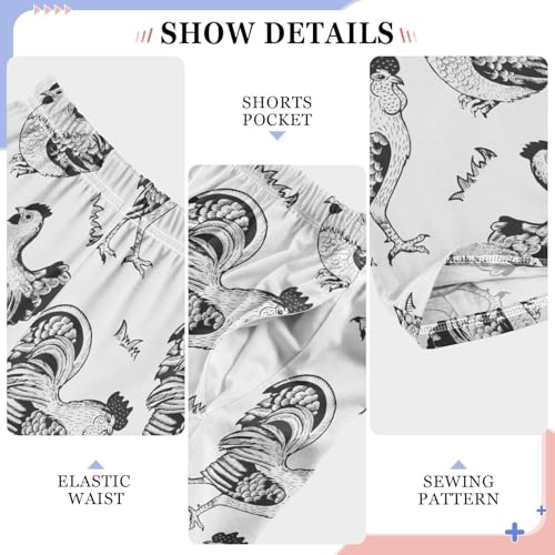 ZZXXB Rooster Graphic Pattern Boys Long Pants Soft Trousers Elastic Waist Kids Lounge Bottoms with Pockets S-XL4